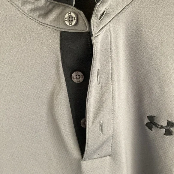 Excellent Condition! Under Armour Dark Gray Button Polo- Small - Picture 4 of 9